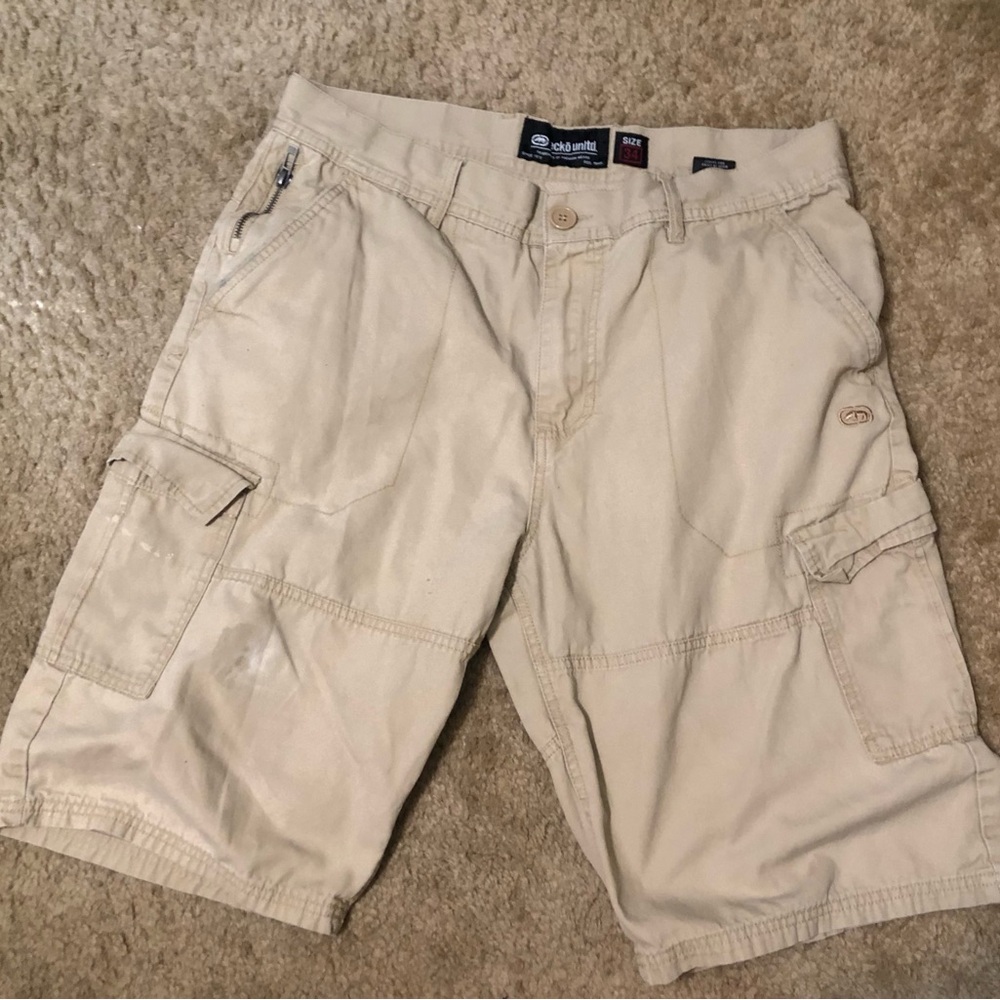 Ecko Unlimited Cream/Tan Men's Cargo Shorts